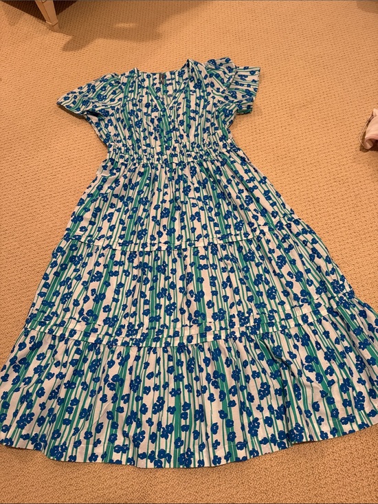 Anthropologie Dresses & Skirts - Anthropologie Blue and Green Floral Maxi Dress